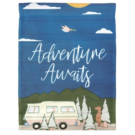 13 X 18 In Flag Print Adventure Awaits Polyester Garden